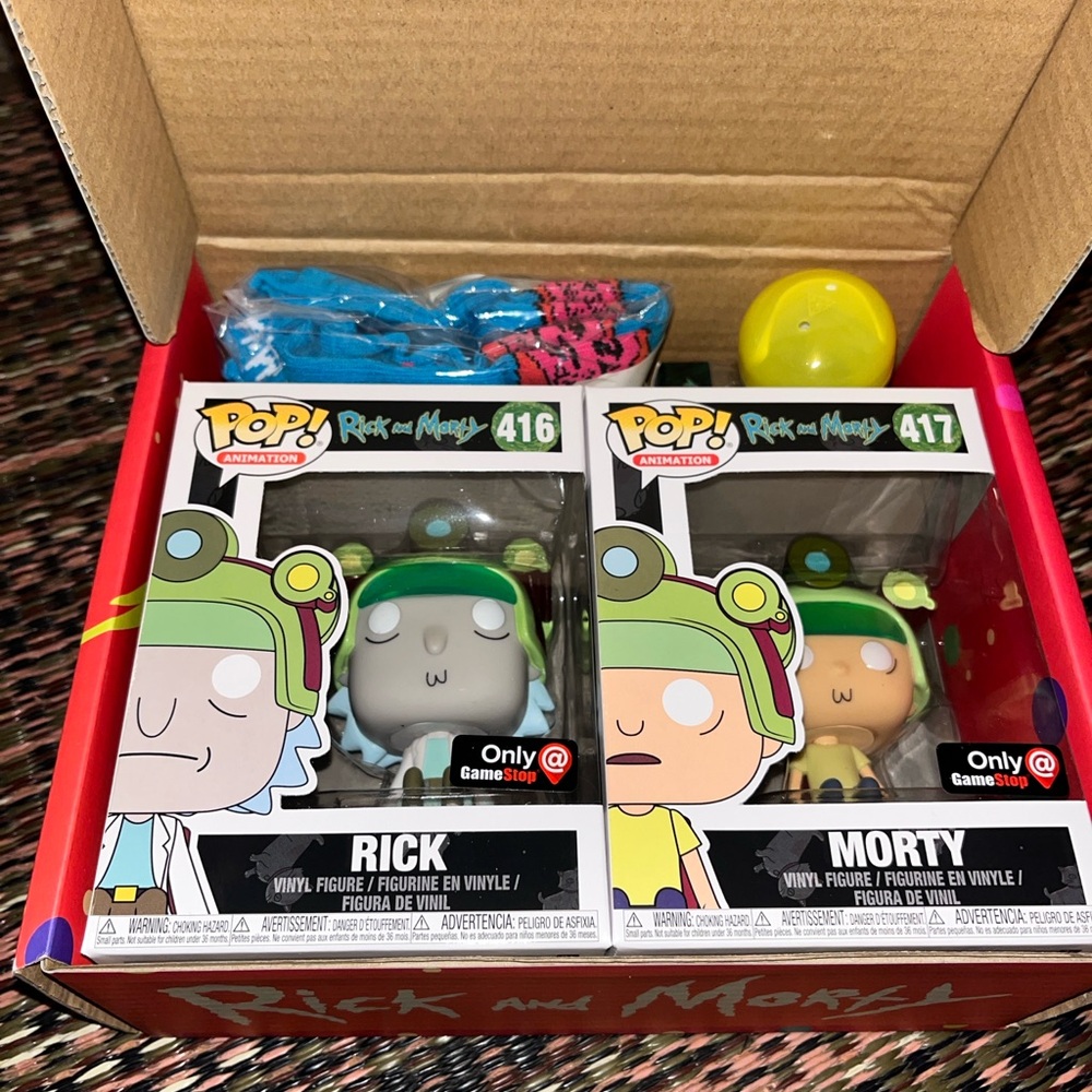 Funko Pop! Rick & Morty Green Helmet Duo - Blue and Yellow Accents